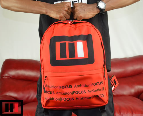 Image of Backpack Logo Red/Blk/White Ambition|FOCUS (LIMITED only 6 made and numbered 1-6) c/y 18'