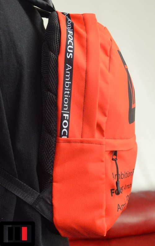 Image of Backpack Logo Red/Blk/White Ambition|FOCUS (LIMITED only 6 made and numbered 1-6) c/y 18'