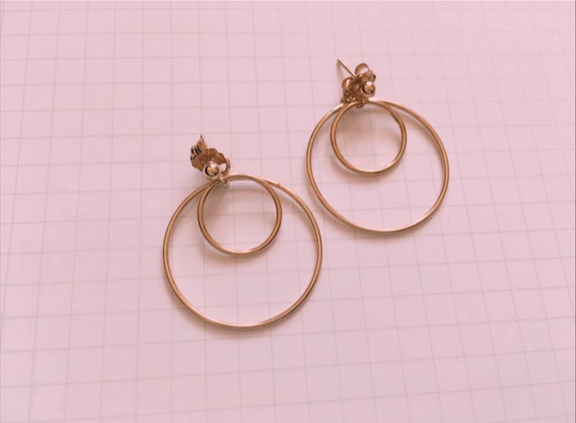 Image of double hoop ear jacket studs