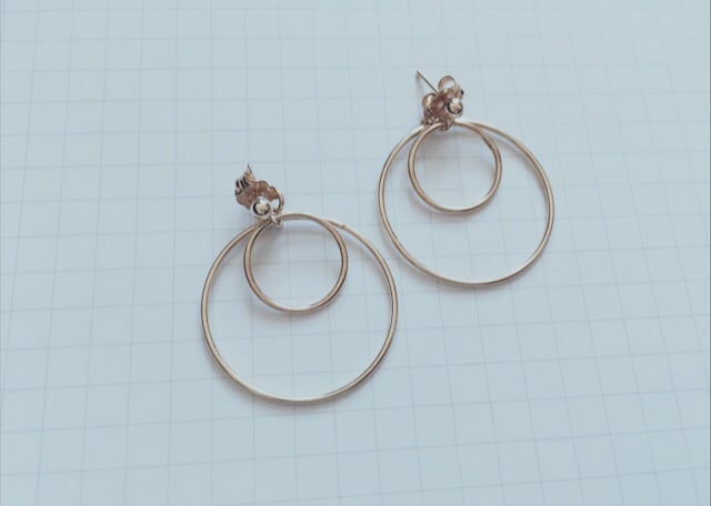 Image of double hoop ear jacket studs