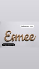 Prénom en bois à personnaliser en 10cm - Esmee