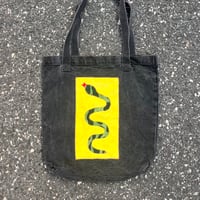 Image 1 of Black Mineral Wash Snake Tote