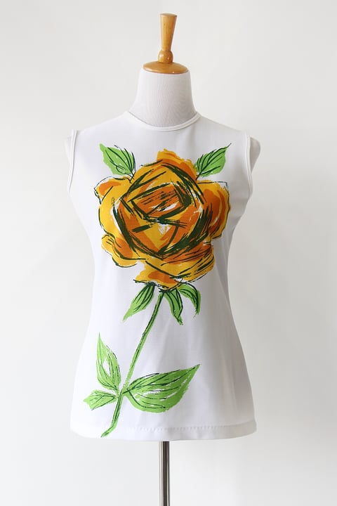 Image of SOLD Yellow Rose Vintage Blouse