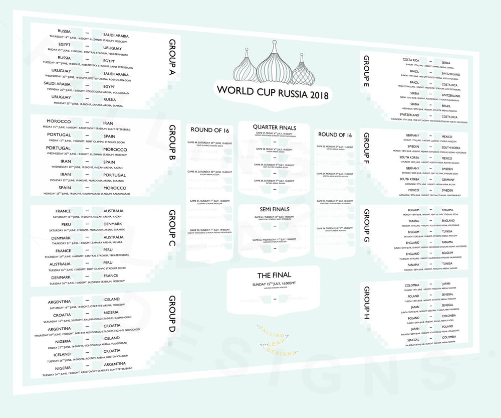 Image of World Cup Russia 2018 Wallchart
