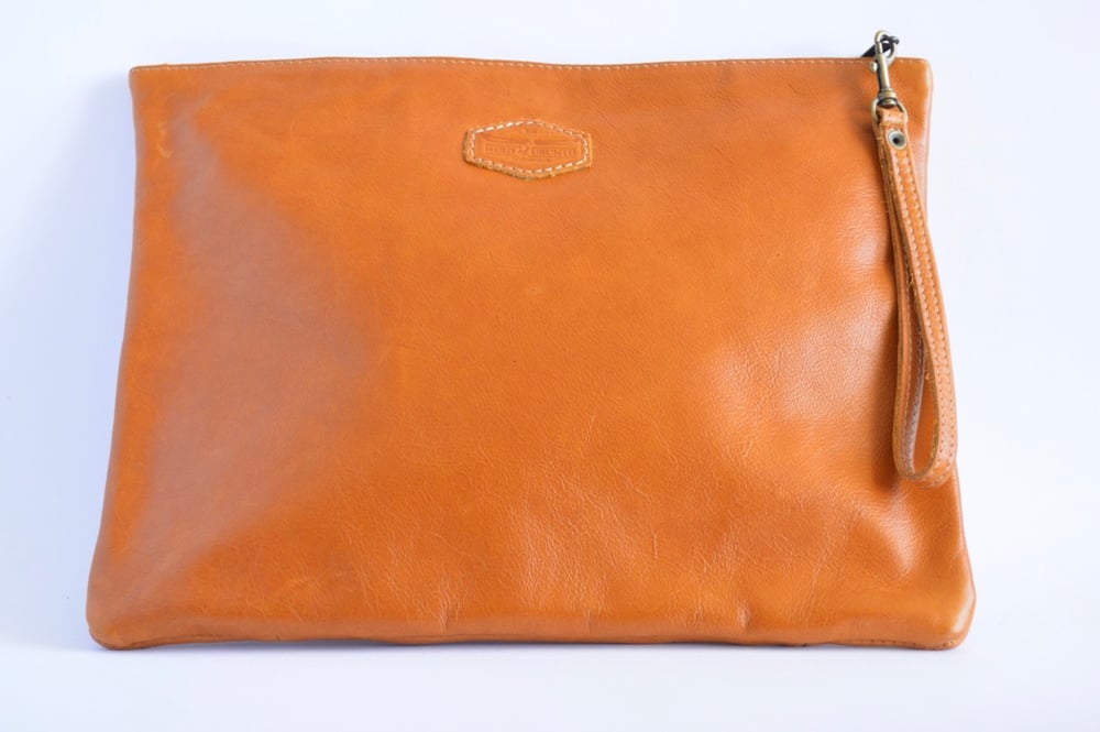 Image of Desert Oversized Leather Clutch Purse