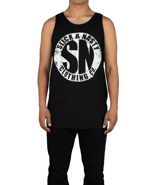 Image of Slick & Nasty Distress Logo Tank