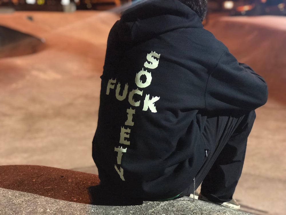 Image of LOST CONTROL 'FUCK SOCIETY' GLO HOODIE