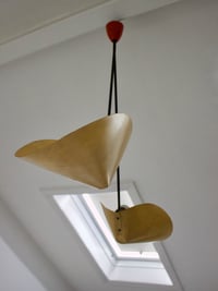 Image 1 of Architectural Pendant Light with Scooped Shades, 1950s