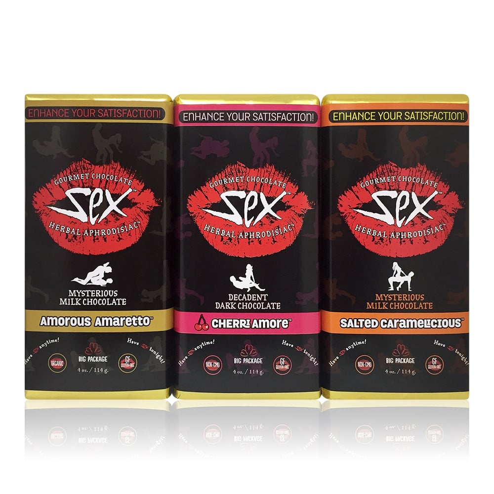 Gourmet Aphrodisiac Chocolate Gift Set of 3 Bars 12 oz Sex