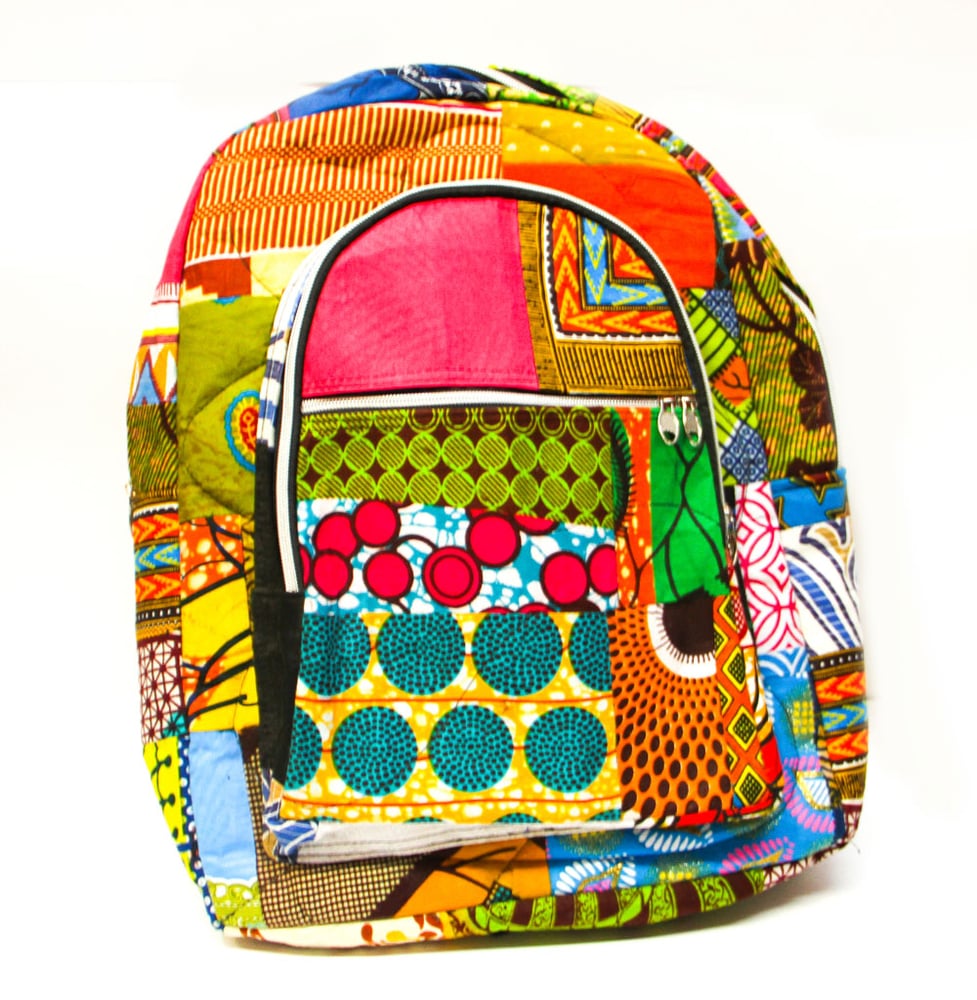 Image of Stylish Multi-print colorful backpack