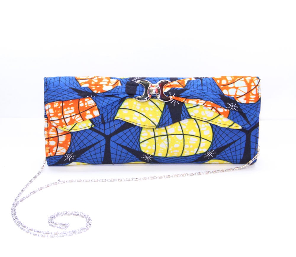 Image of Cute Orange, Blue, & Yellow Clutch