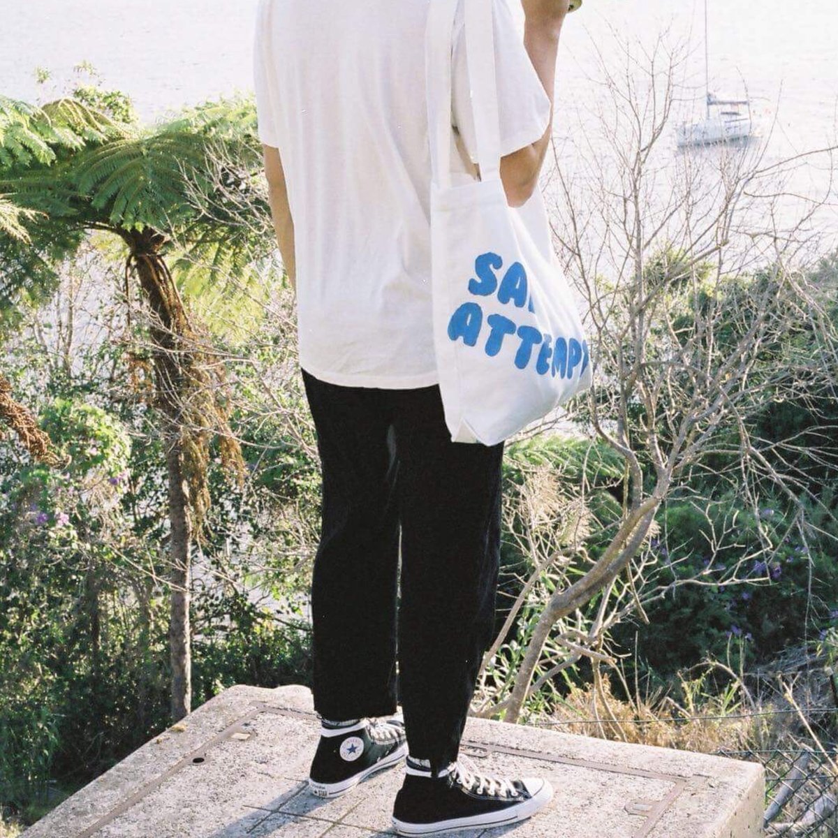 Image of Sad Attempt Logo Tote Bag - Blue