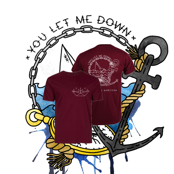 Image of You Let Me Down T-Shirt Burgundy