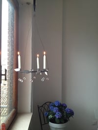 Image 2 of Drop Crystal and Silver Leaves Candelabra
