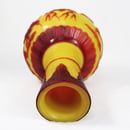 Image of VINTAGE CHINESE YELLOW PEKING VASE: Red Phoenix & Dragon Overlay
