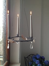 Image 3 of Crystal and Silver Leaves Candelabra