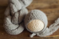 Image 2 of Barn Owl Grey Brushed Alpaca Bonnet (wrap available)