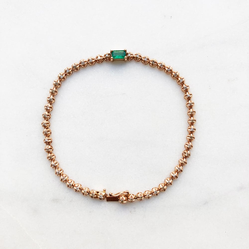 Image of Stardust Emerald Tennis Bracelet
