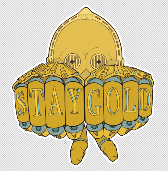 Image of Stay Gold C3P-YO sticker