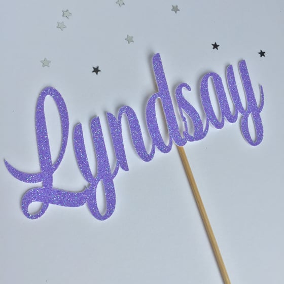 Image of Name Personalised Glitter Cake Topper