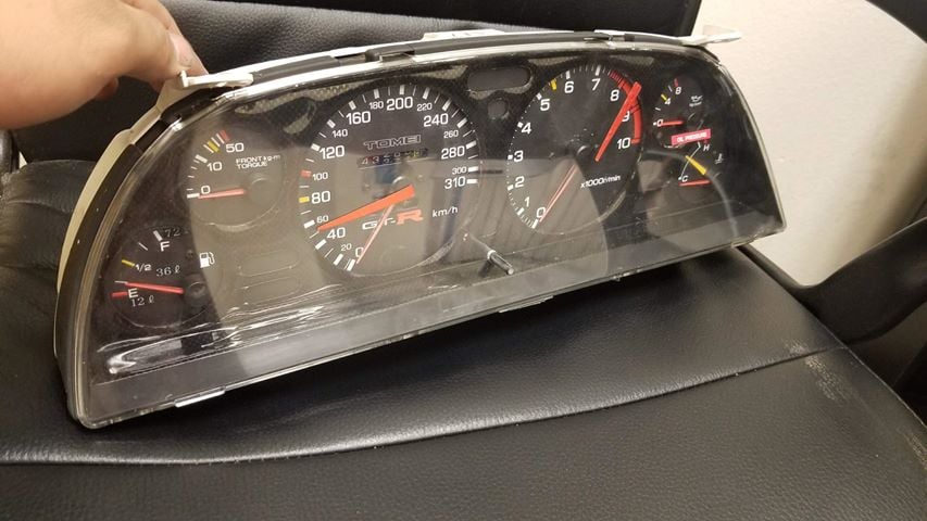 Image of Carbon fiber tomei BNR32 GTR gauge cluster *super rare*