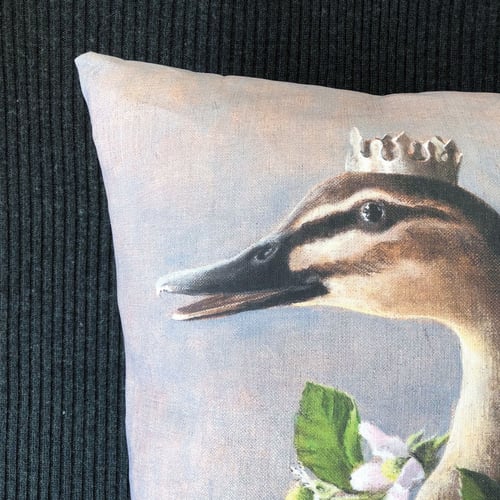 Image of Linen Woodland Duck Cushion