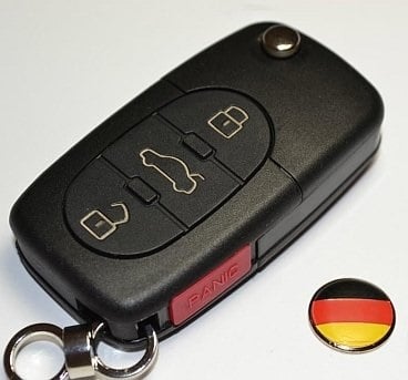 Image of Entire Oval Key FOB Case - Includes free 14mm German Flag Key Emblem fits: Volkswagen Keys