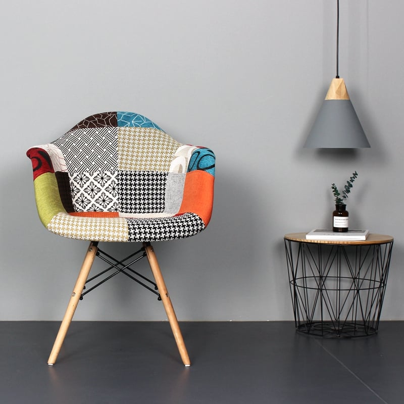 Image of Multi-Color Cloth Soft Chair Dining Chair Coffee Chair Home Chair Beech US Favorite