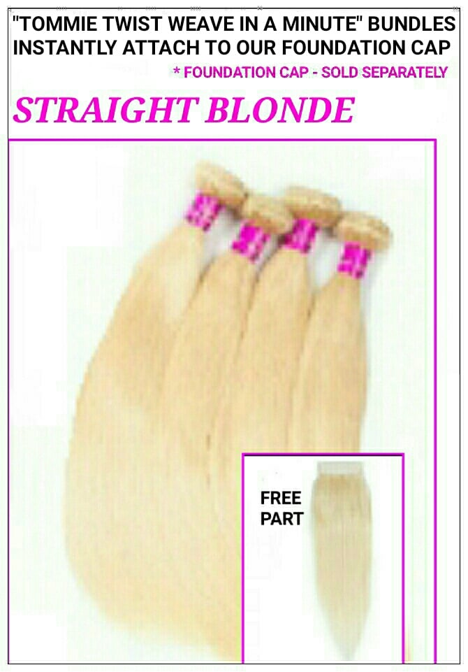 Image of   "TT RAPID EXTENSION UNITS"- STRAIGHT BLONDE - 100% HUMAN HAIR / BUNDLES / CLOSURE