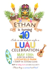 Image 1 of Lua Party Invitations