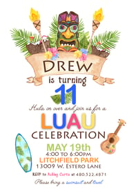 Image 3 of Lua Party Invitations