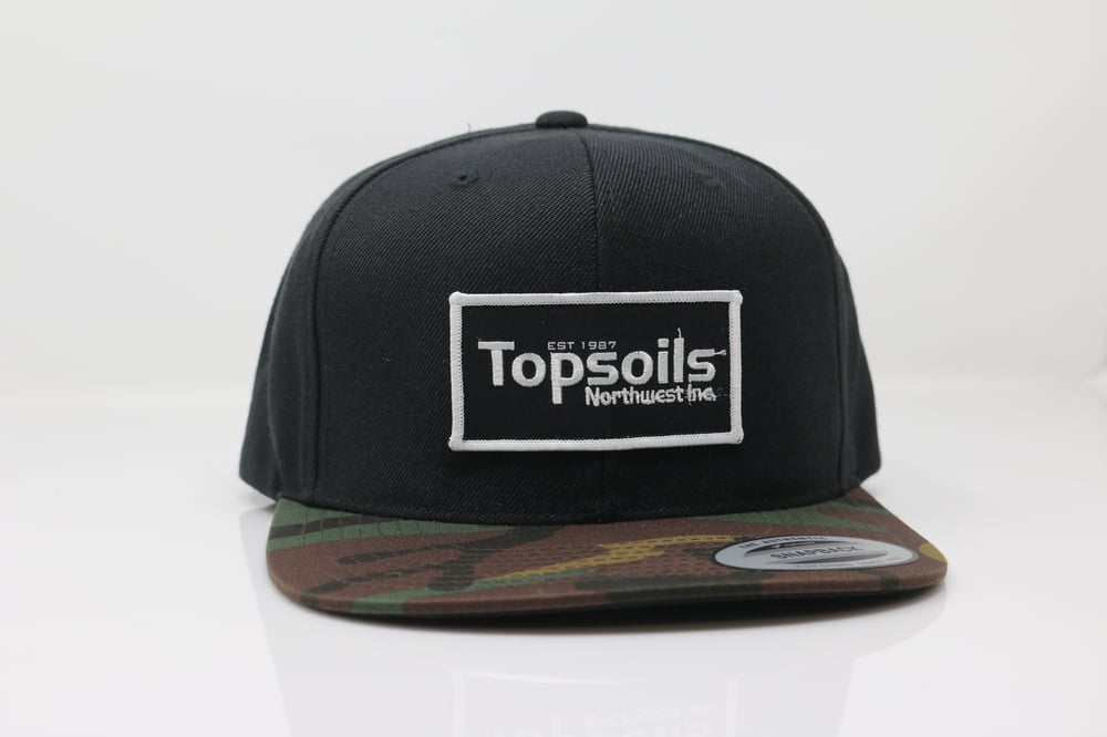 Image of TNW Snapback Rectangle Logo Two Tone Camo/Black