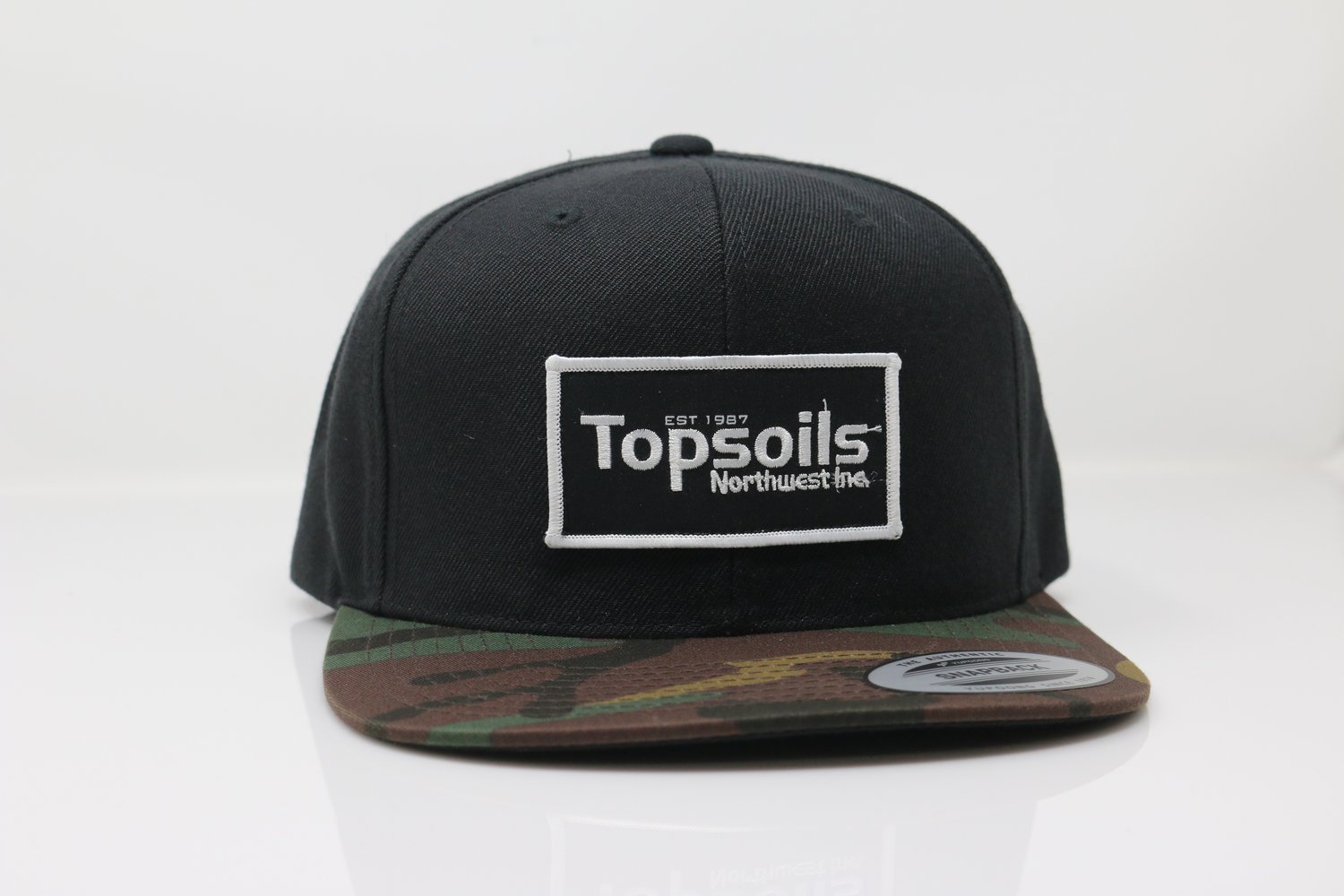 Image of TNW Snapback Rectangle Logo Two Tone Camo/Black