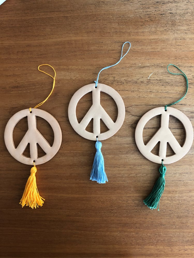 Image of COSTA SUR- Leather Peace Ornament