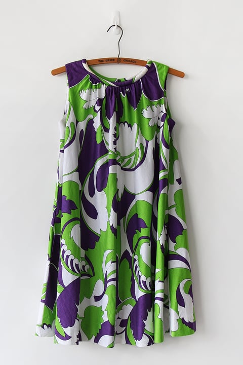 Image of SOLD Vibrant Psychedelic Flare Dress With Pockets