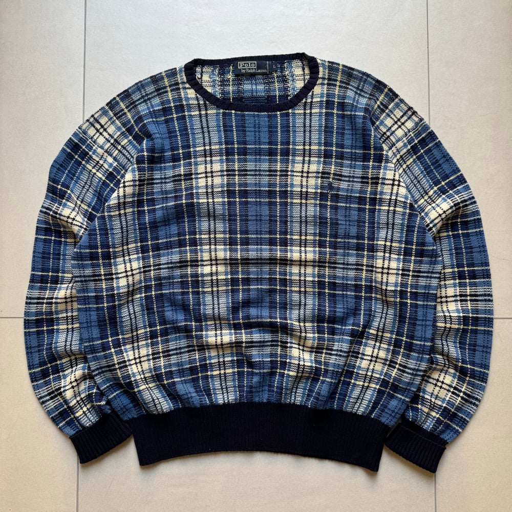 Image of 1990s Ralph Lauren Plaid Sweatshirt, Size XL