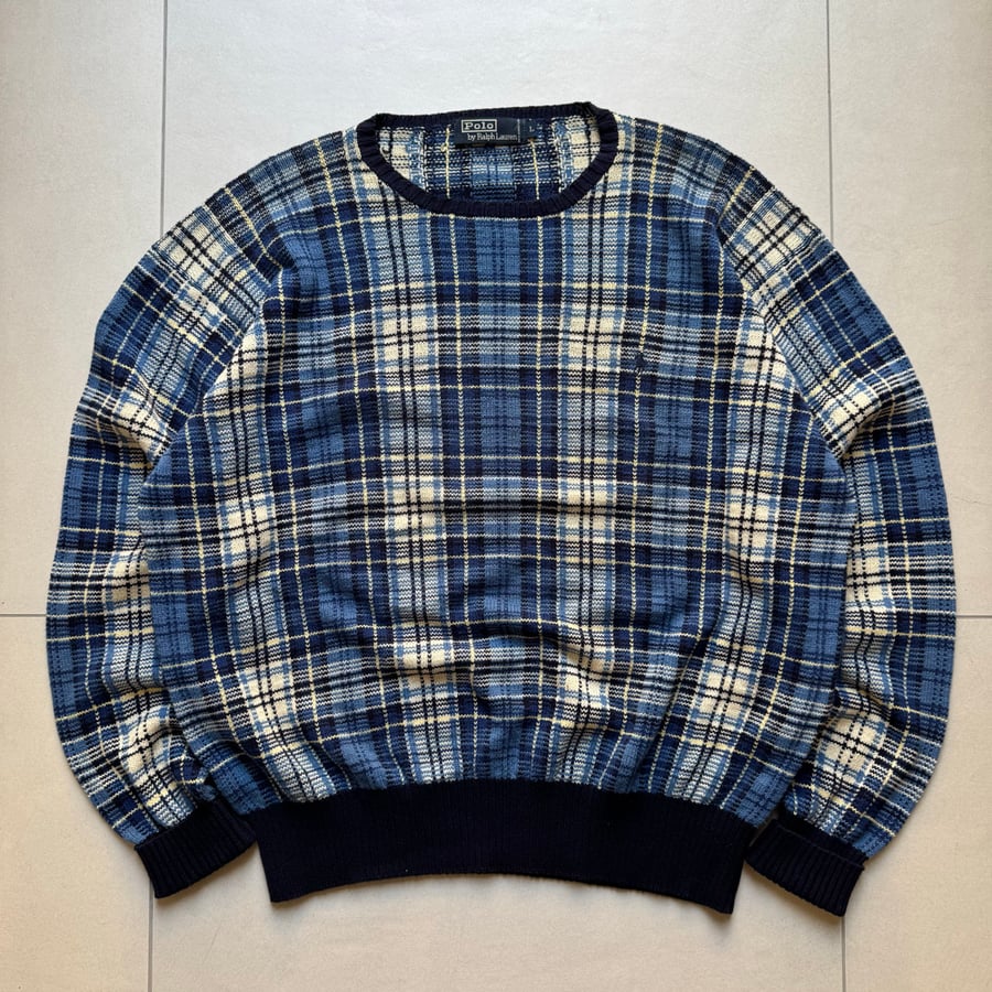 Image of 1990s Ralph Lauren Plaid Sweatshirt, Size XL
