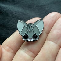 Image 3 of Gray Tabby Cat Head Small Enamel Pin