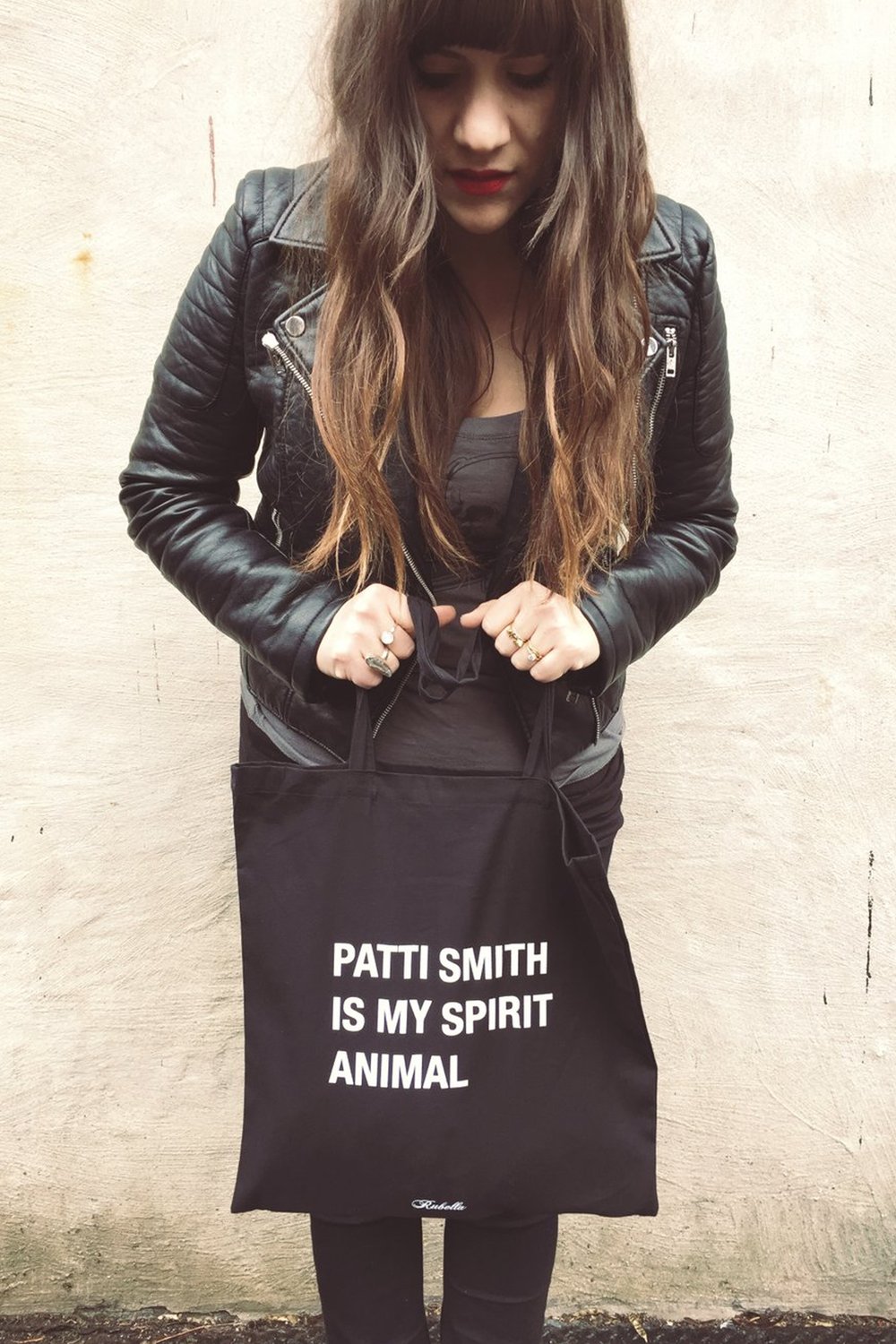 Image of Patti Smith fan tote benefiting Every Mother Counts