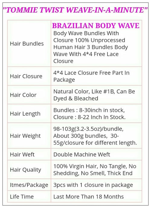 Image of BRAZILIAN BODY WAVE: BUNDLES / CLOSURES