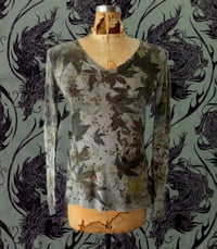 Image 1 of gray japanese maple cashmere vneck sweater