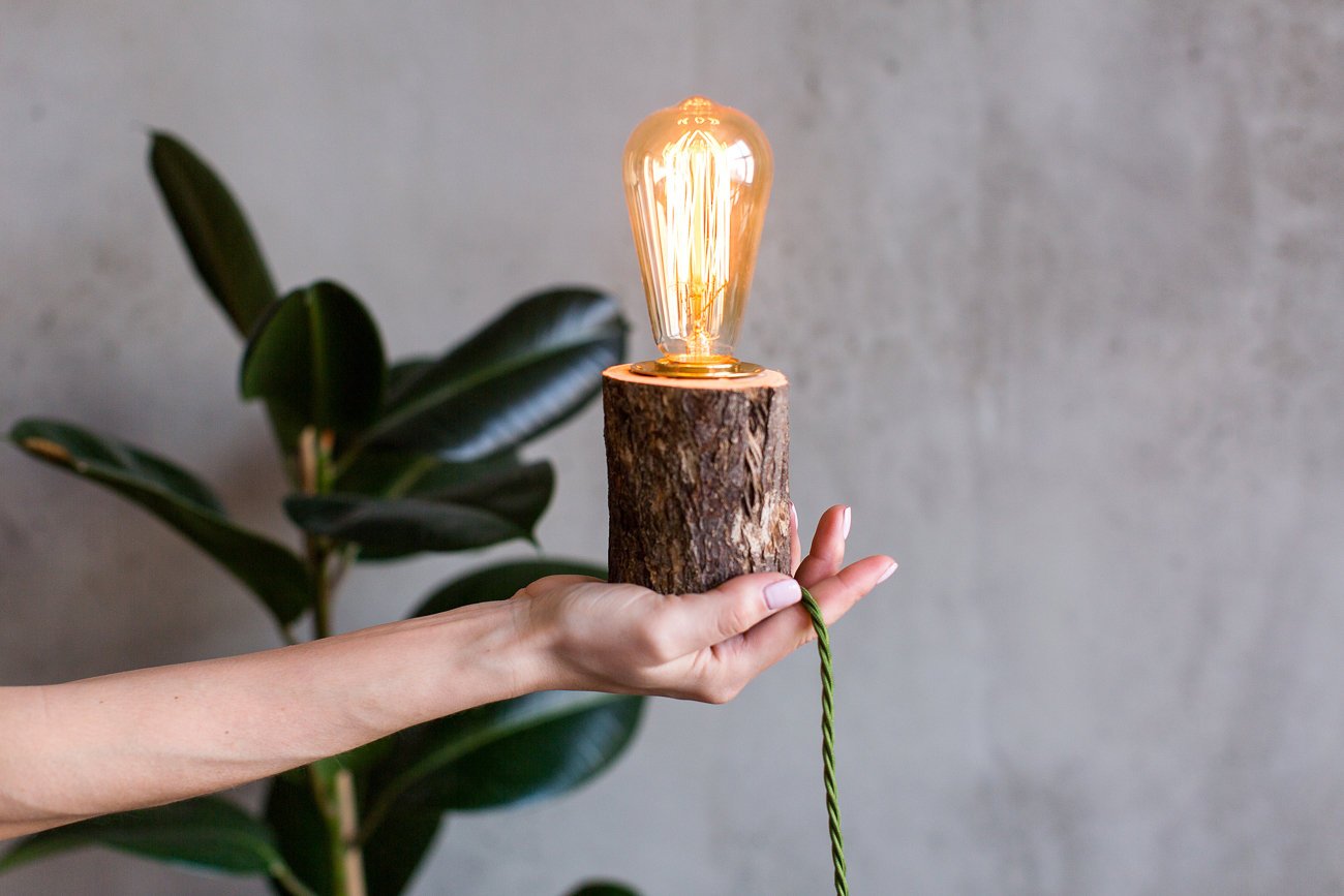 wooden table light