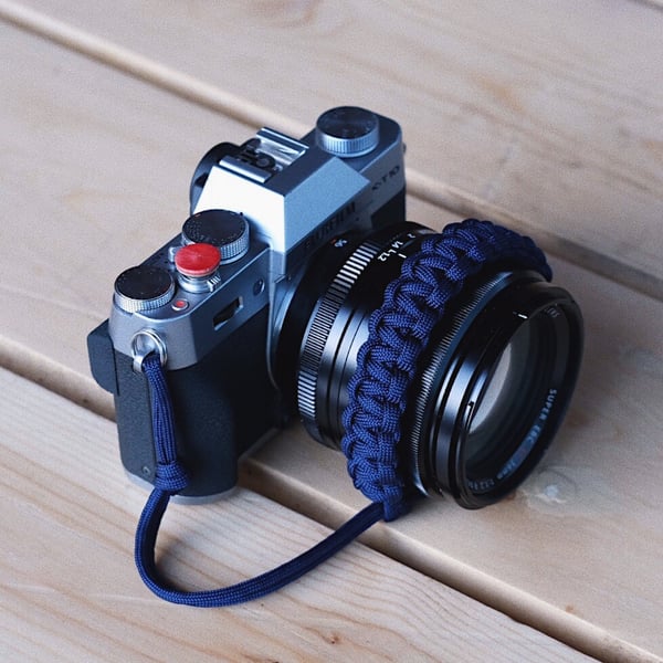 Image of Midnight blue adjustable camera wrist strap