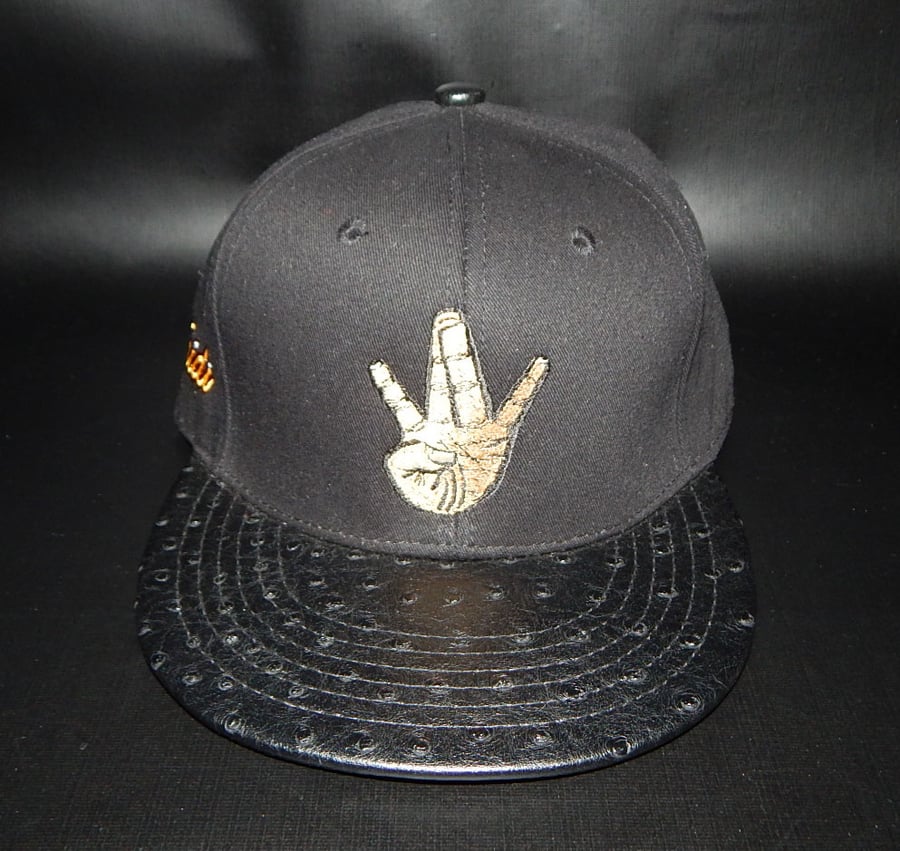 Image of Faux Ostrich Brim West Strapback