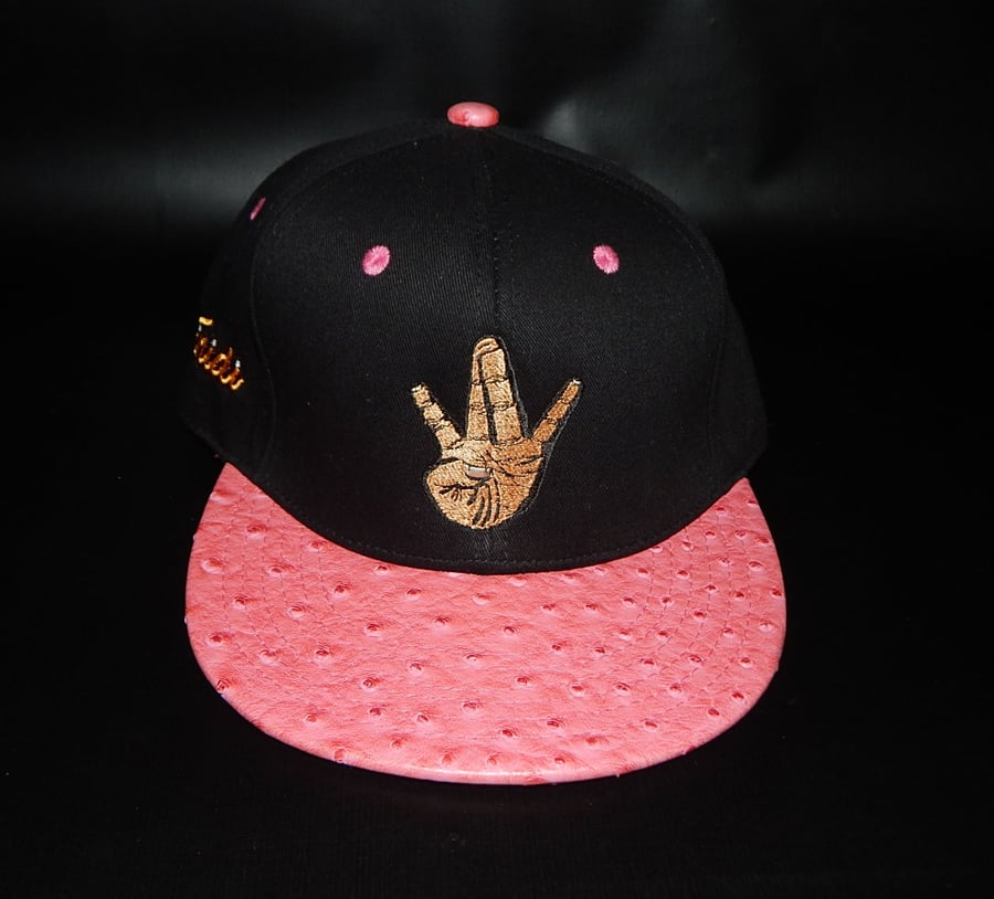 Image of Faux Ostrich Brim West Strapback