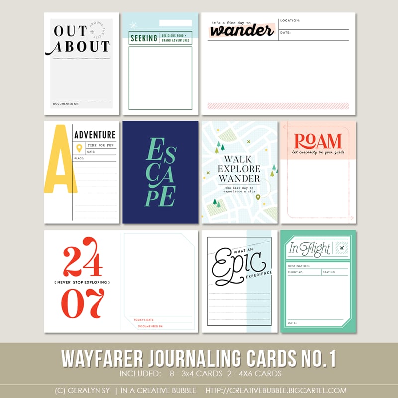 Image of Wayfarer Journaling Cards No.1 (Digital)