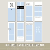 Image 1 of 3x8 Travel Layered Photo Templates (Digital)