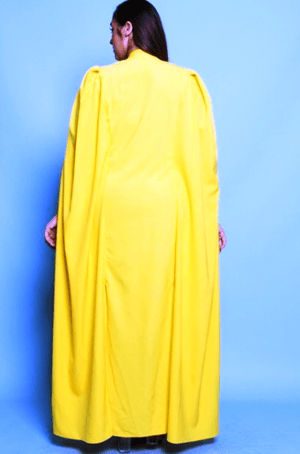 Image of Yellow Long Silk Cape