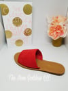 "Rosa" Red slide sandals
