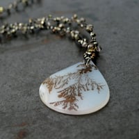 Image 1 of Dendrite Agate teardrop necklace